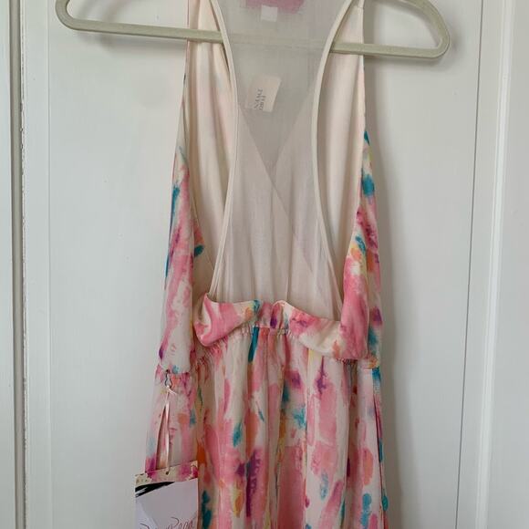 Forever 21 F21 x Rory Beca Pink watercolor shorts romper S - Picture 6 of 8
